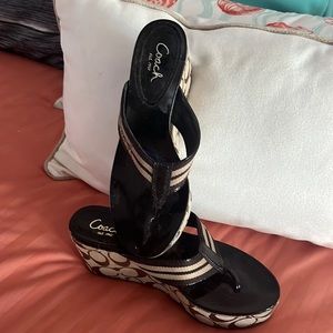 Coach wedges never worn